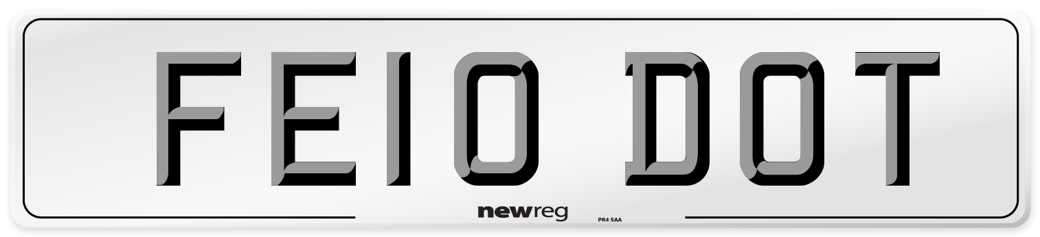 FE10 DOT Number Plate from New Reg